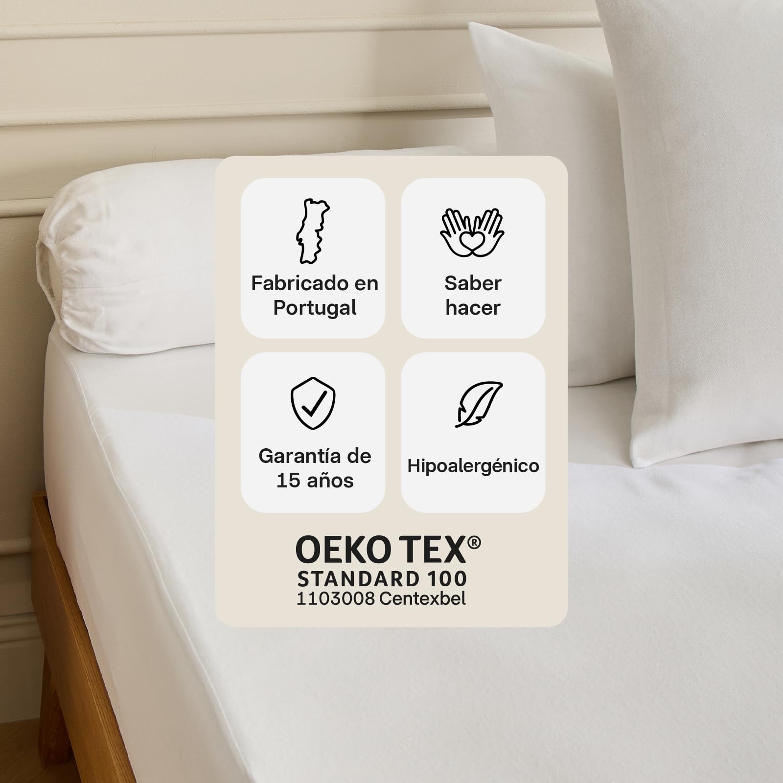 Sleepzen - Protector de Colchon 180x200 cm Algodón Orgánico Certificado Oeko-Tex®, Funda Colchon, Cubre Colchon, Muy Confortable, 100% Natural Sano y silencioso - No Impermeable - Sábana Bajera