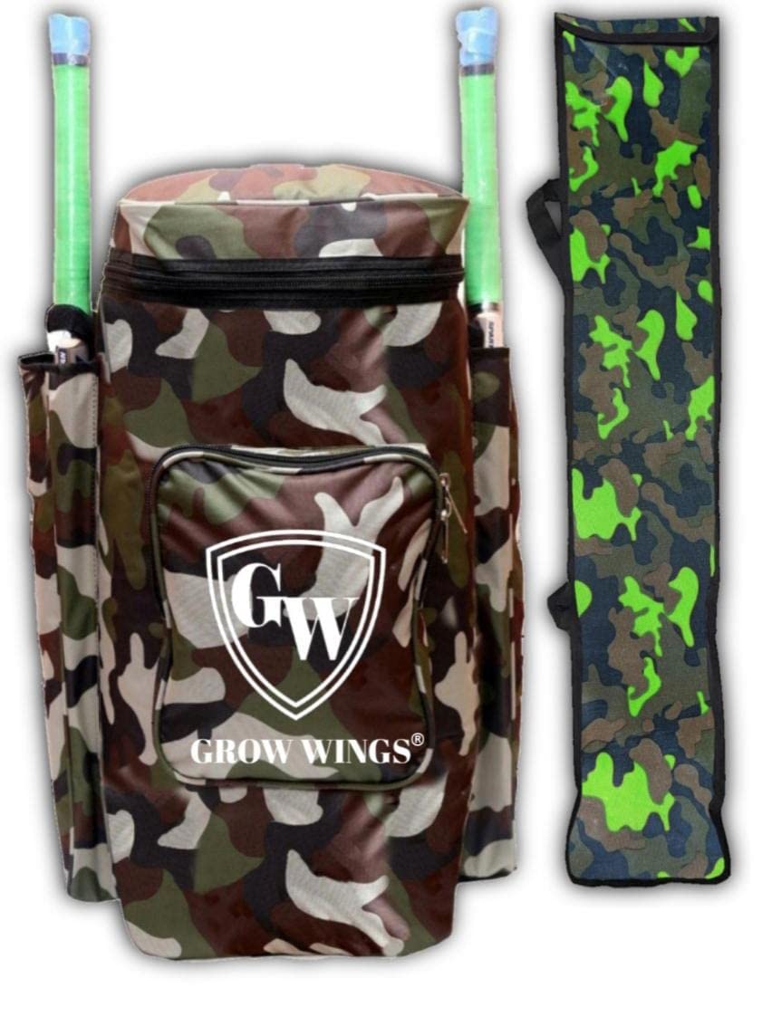 Grow wings Green Army Kit with Bat Cover Cricket Kit Bag-picture-29