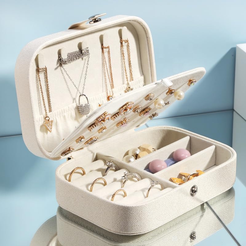 Image of PRIMIT Personalized Jewelry Box for Women & Girls - Travel Jewelry Organizer with Custom Name & Floral Design, Bridesmaid, Wedding, Anniversary (Floral Woman)