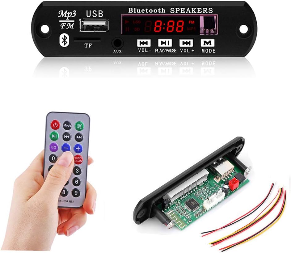 Car Bluetooth MP3 WMA Decoder Board 12V Wireless Audio Module USB TF Radio