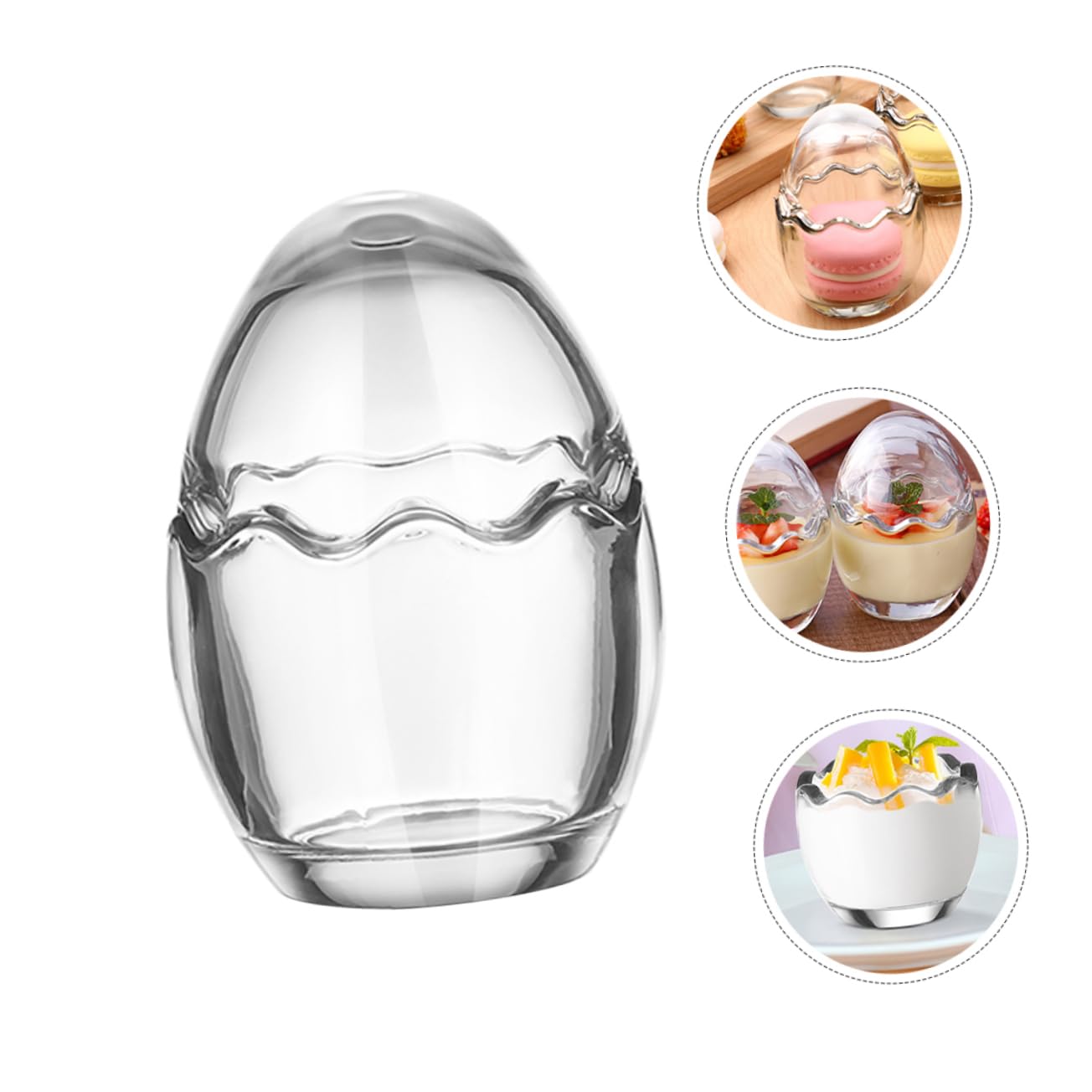 ABOOFAN 4 Stück Puddingbecher aus Glas eisbehälter eisblau Dessert-gläschen Terrarium unterschrank Puddingbehälter Joghurtbecher Eierschale Backbecher Geleebecher Joghurtflasche Container