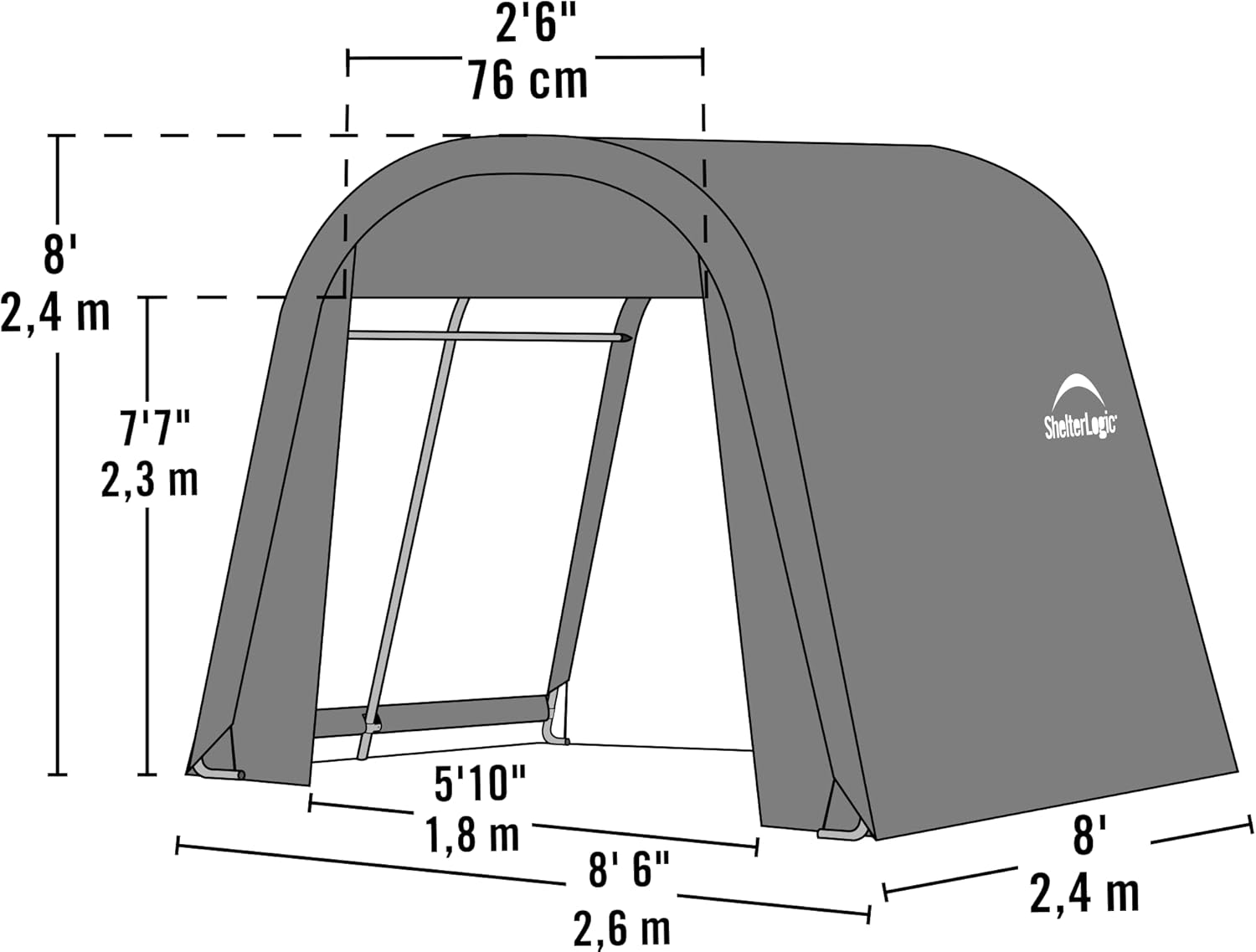 ShelterLogic 76804 Green 8'x8'x8' Round Style Shelter