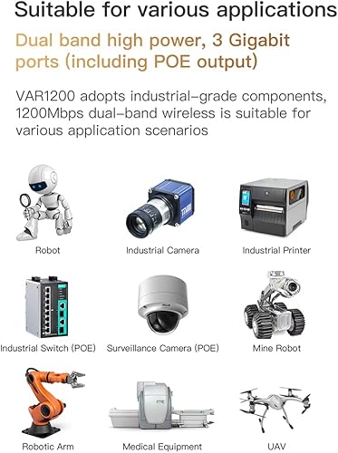 Miniatura 5 de VONETS Gigabit WiFi Router Puente Inalámbrico Repetidor EthernetBanda Dual 2.4GHz5GHz RJ45 Adaptador WiFi Extensor de rango 3 Gigabit POEDC