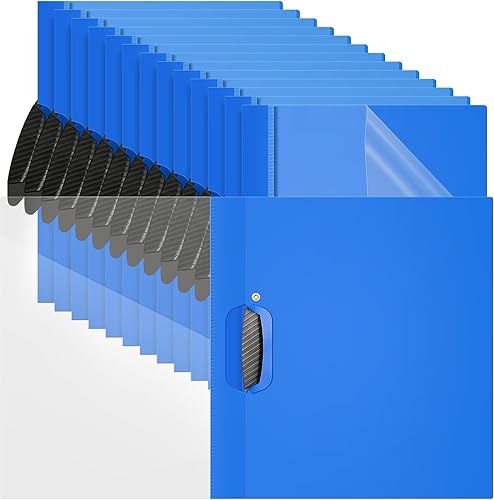 Miniatura 7 de Teling 48 portadas de informes transparentes con clip, cubiertas de presentación de plástico, carpetas de presentación, carpetas de papel para