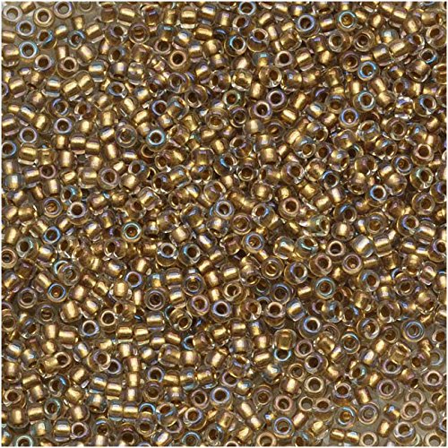 Toho Round Seed Beads 15/0#262 'Crystal/Gold Lined' 8g
