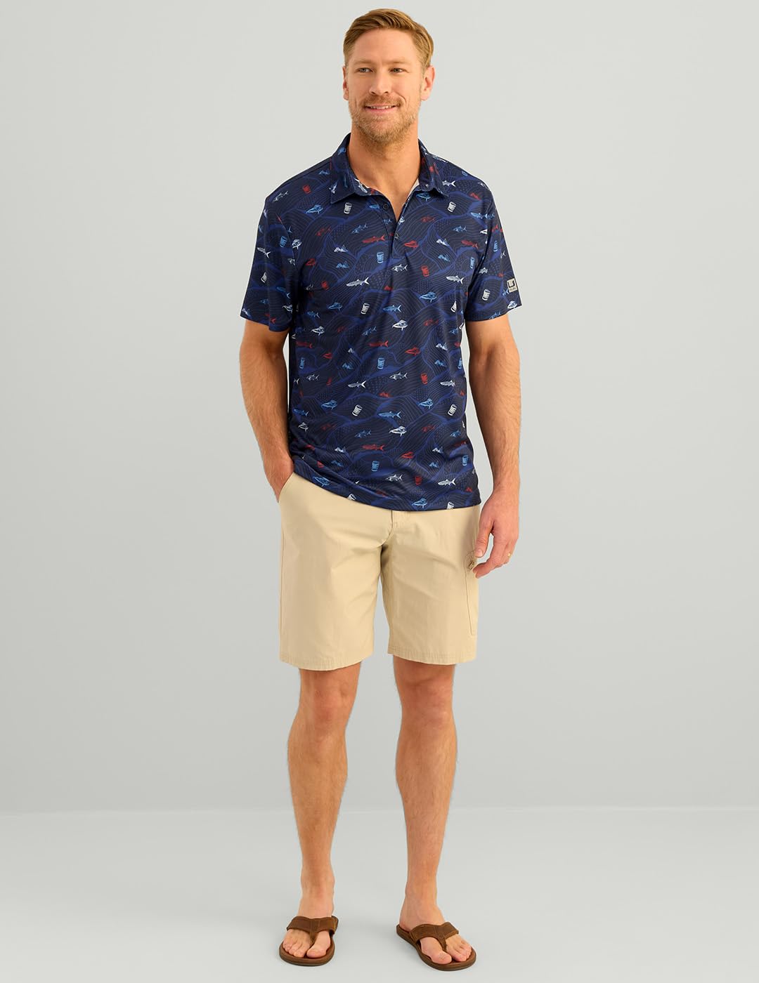HUK Pursuit Pattern Polo, Performance Short Sleeve Polo Shirt H1200635 Uomo
