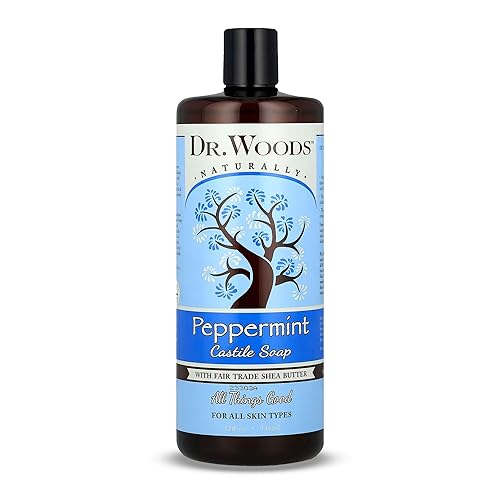 Dr. Woods Jabón líquido de castilla de menta, jabón de castilla con aceite de menta puro, gel de baño para hombres y mujeres, contiene manteca de disponible en Yaxa Costa Rica