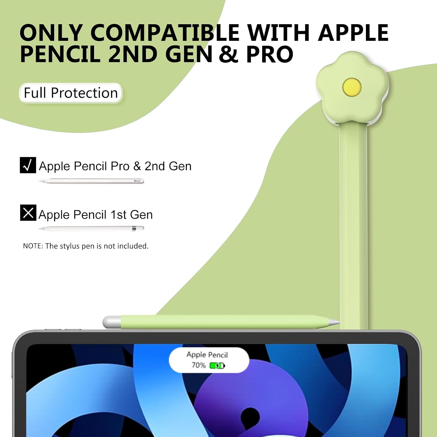 Silicone Case Compatible with Apple Pencil 2nd Generation, Pro - Cute Protective Cover Compatible with Apple Pen 2, Pencil Sleeve for ipad Pencil 2nd Gen, Shockproof Skin Accessories for iPad Pen image 2