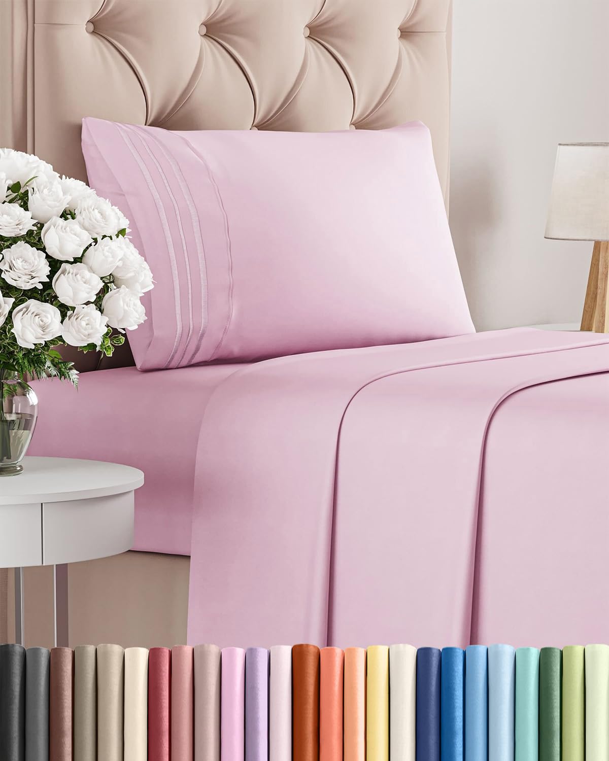 Twin Size 3 Piece Sheet Set - Comfy Breathable & Cooling Bed Sheets Set - Hotel Luxury Bedding for Women, Men, Kids, Teens, Boys & Girls - Deep