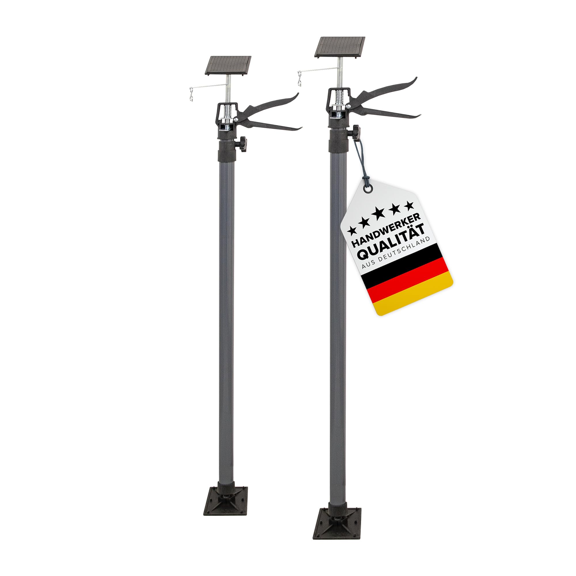 D-TACK 2x Montagestützen | Deckenstützen 115–290 cm bis 30 kg | Teleskopstützen mit Rastermechanik & rutschfesten Gelenkplatten | Für Trockenbau, Montagehilfe, Staubschutzwand & Baustelle