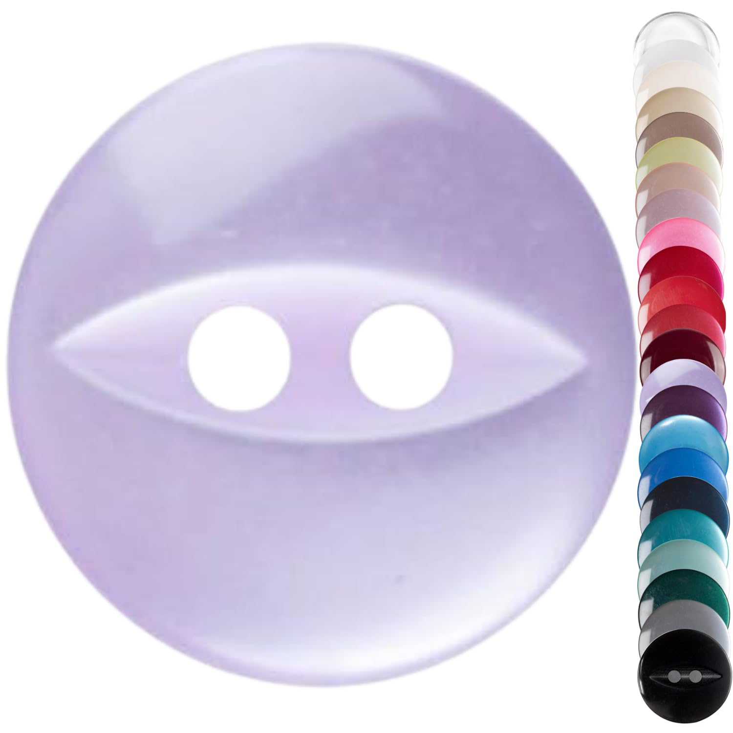 Lilac Baby Cardigan Buttons, 11mm Fish Eye, Pack of 10 Matching