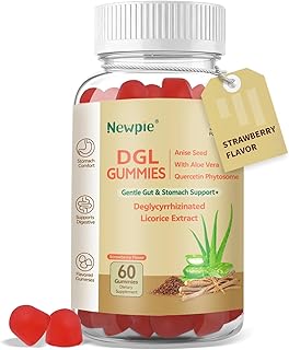 DGL Gummies | Deglycyrrhizinated Licorice Root Extract, Quercetin, Aloe Vera, Anise Seed Powder | Gut Health, Stomach Soothe, Gerd Support, Digestive Comfort | Gluten Free, 60 ct(Strawberry Flavor)
