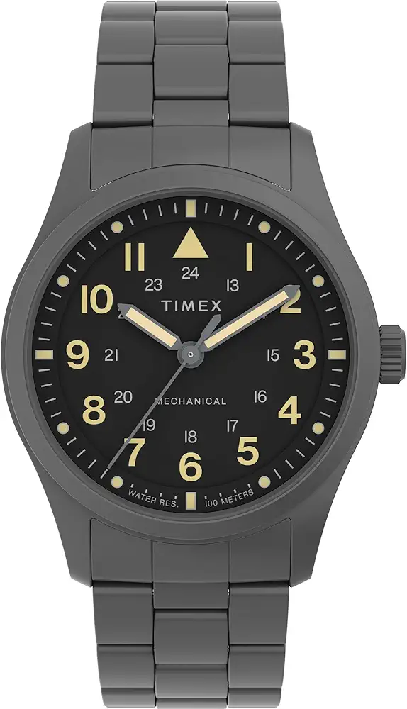 TIMEX Men Black Round Stainless Steel Dial Analog Watch- TW2V41700X6