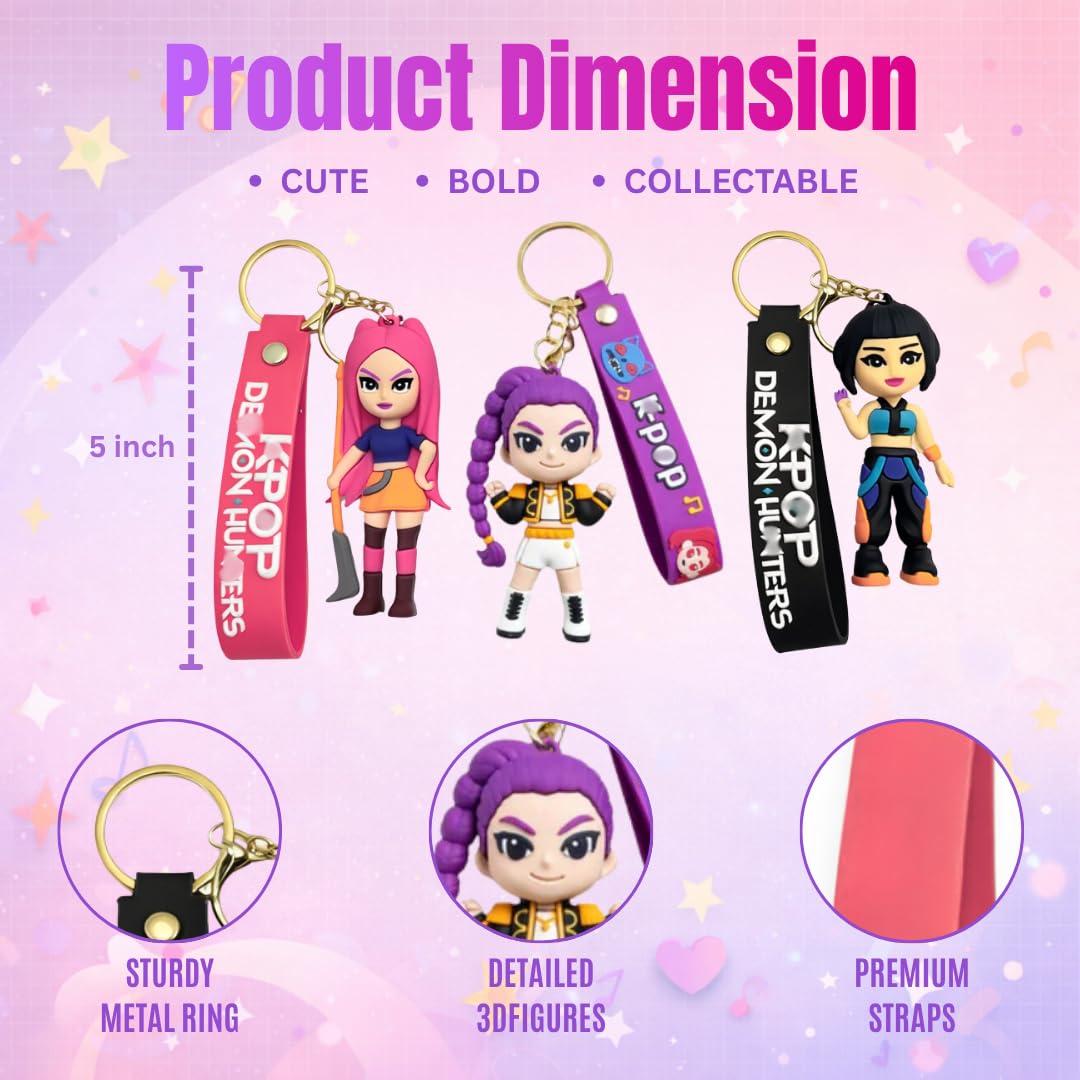 Hunterix Kpop Keychains - Set of 3 for Fans -2
