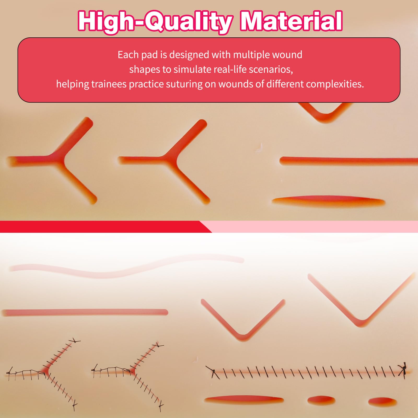 3 Pcs Suture Pad 3 Layer Suture Practice Pad with Wounds Suture Practice Kit, Hard to Rip, Tear or Break for Medical and Vet Students Veterinarian Nurses Training and Practice — Amazon image 4