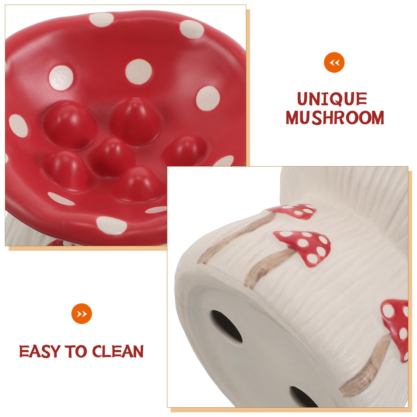 Ciotola Rialzata in Ceramica per Gatti e Cani di Piccola Taglia Design a Fungo Antiscivolo Base Stabile Ciotola per Cibo e Acqua per Animali Domestici da Interno che Mangiano