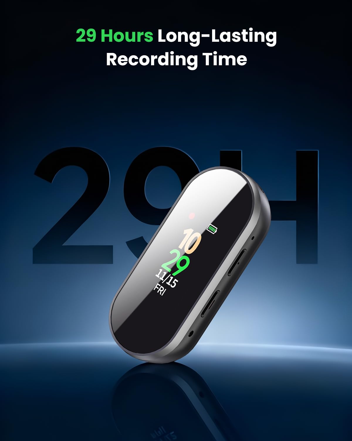 Cyfrowy dyktafon 64 GB profesjonalny i przenośny, 4 w 1 nowa ulepszona redukcja szumów Hi-Fi czysta jakość dźwięku, 3072 Kb/s dyktafon aktywowany dźwiękiem do wykładów, spotkań i kursów