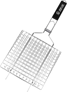 YARNOW Acessórios Para Acampamento Ao Ar Livre Rede Para Grelha Externa Portátil Dobrável Para Churrasco Cesta Para Churrasco Cesta Para Churrasco Cesta Para Grelhar Camarão Cesta Para