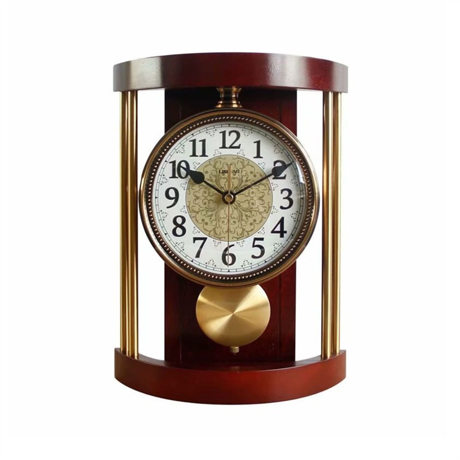 QINGGANG-0224 Mantel Clock Classical Desk Clock Silent Retro Decoration Living Room Porch Office