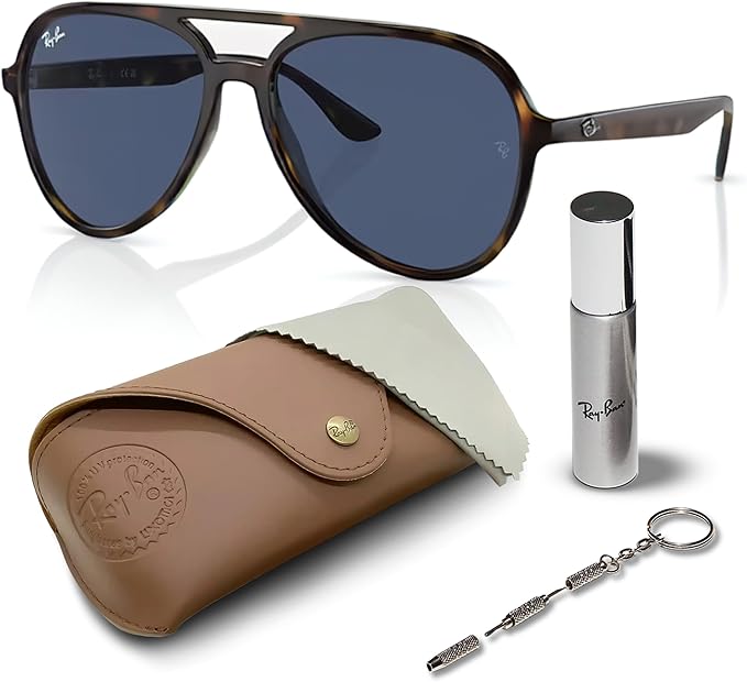Ray-Ban RB4376 Pilot Shape Sunglasses with Official Eyewear Kit Bundle