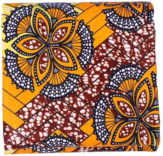 HollandaisWax African Fabric 6 Yard Printed Wax Cloth African Ankara Fabric for Party Dress 1206