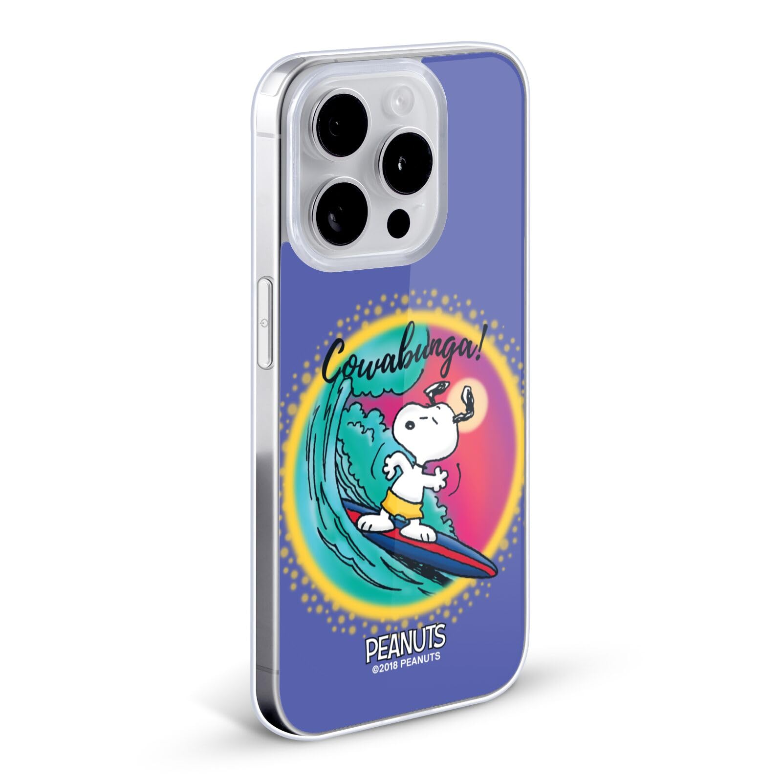 Head Case Designs Licenza Ufficiale Peanuts Cowabunga Surf Snoopy Passeggiata Aerografata Custodia in Gel [Protezione di Grado Militare] Compatibile con Apple iPhone 16 PRO E Compatibile con MagSafe