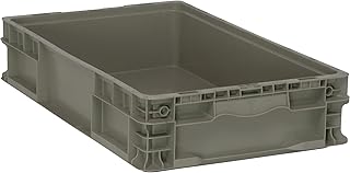 Quantum RSO2415-5 Stacker Straight Wall Container, 24"L x 15"W x 5"H, Up to 175 Lbs. Stack Capacity, Injection Molded High Density Polyethylene