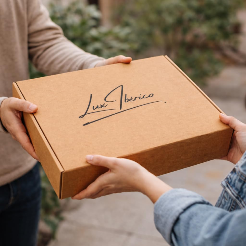 Lux Ibérico Lote Platon - Patés Extremeños, Panceta y Embutido | Chorizo y salchichón ibérico, panceta curada y tres patés extremeños para untar. Aperitivo completo listo para regalar.