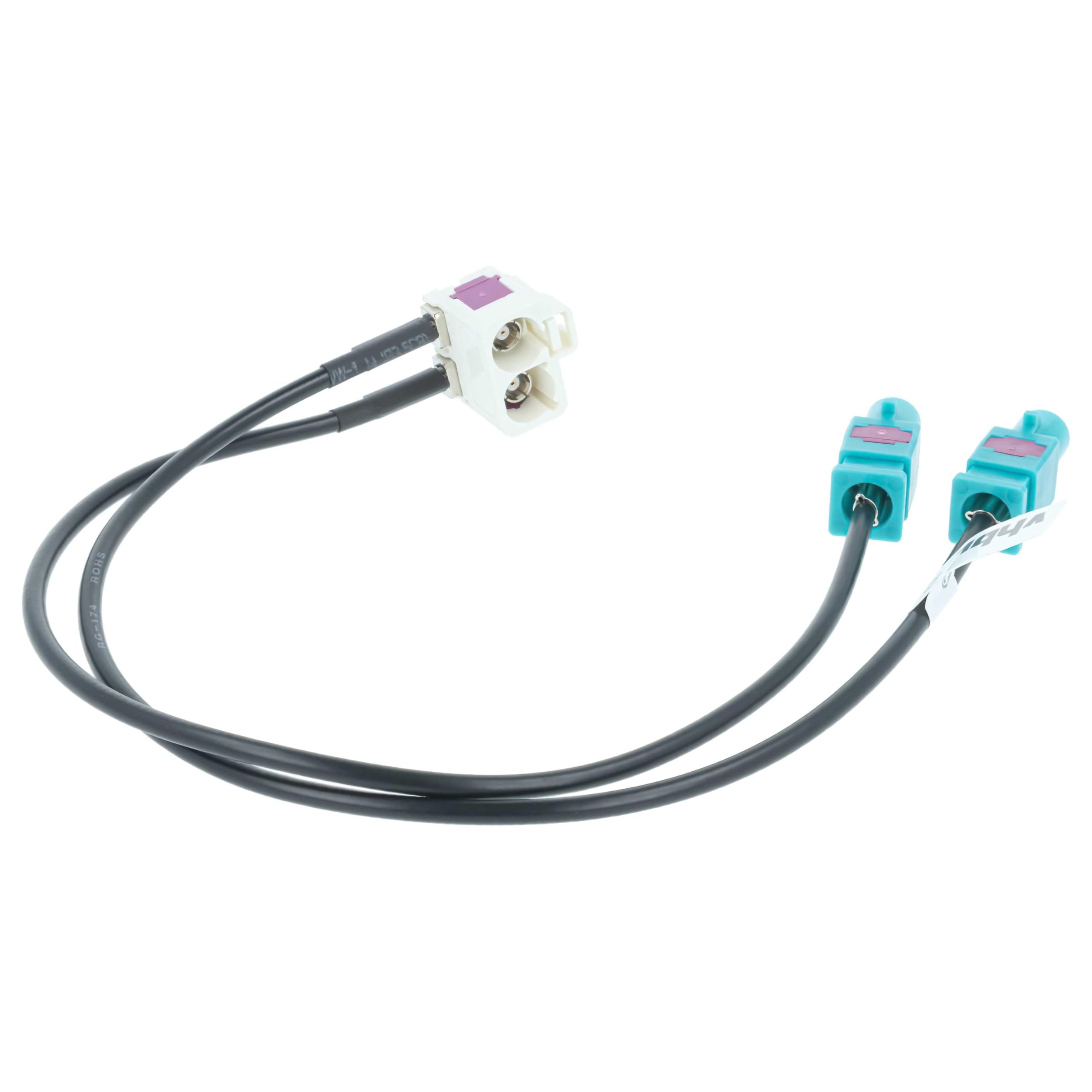 vhbw adattatore per antenna a doppio FAKRA (B) compatibile con Audi VW RNS510, RNS310, RNS 510, RNS 310 autoradio, auto - Cavo adattatore, 9 cm