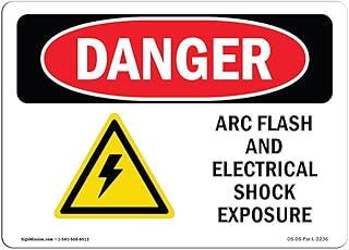 OSHA Danger Sign - ARC Flash and Electrical Shock | Plastic Sign | Protect Your Business, Construction Site, Warehouse & Shop Area | Â Made in The USA