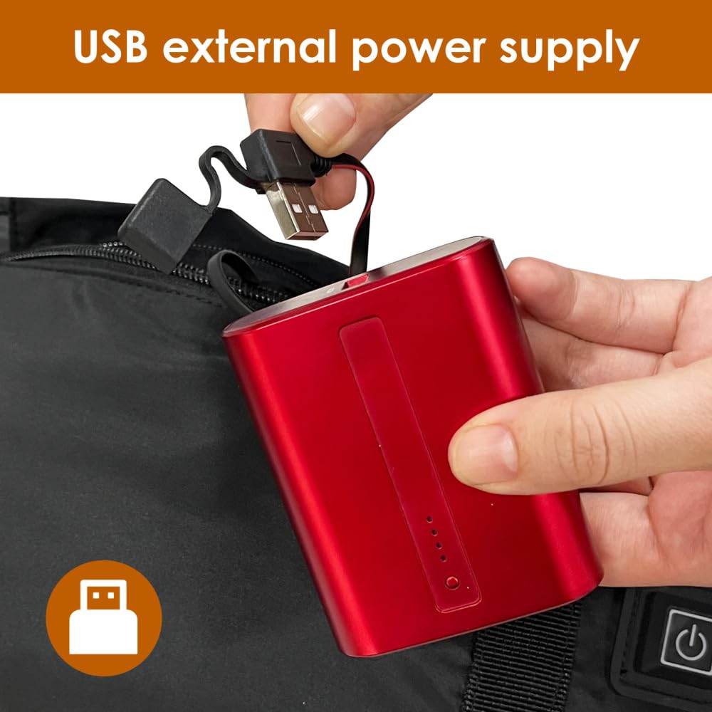 Scaldamani Elettrico Ricaricabile USB, Invernale Morbido Borsa Calda Elettrica e Doppie Tasche, Antivento Scaldino Elettrico Mani a 3 Livelli, per Campeggio All'aperto, Sci, Caccia, Regalo