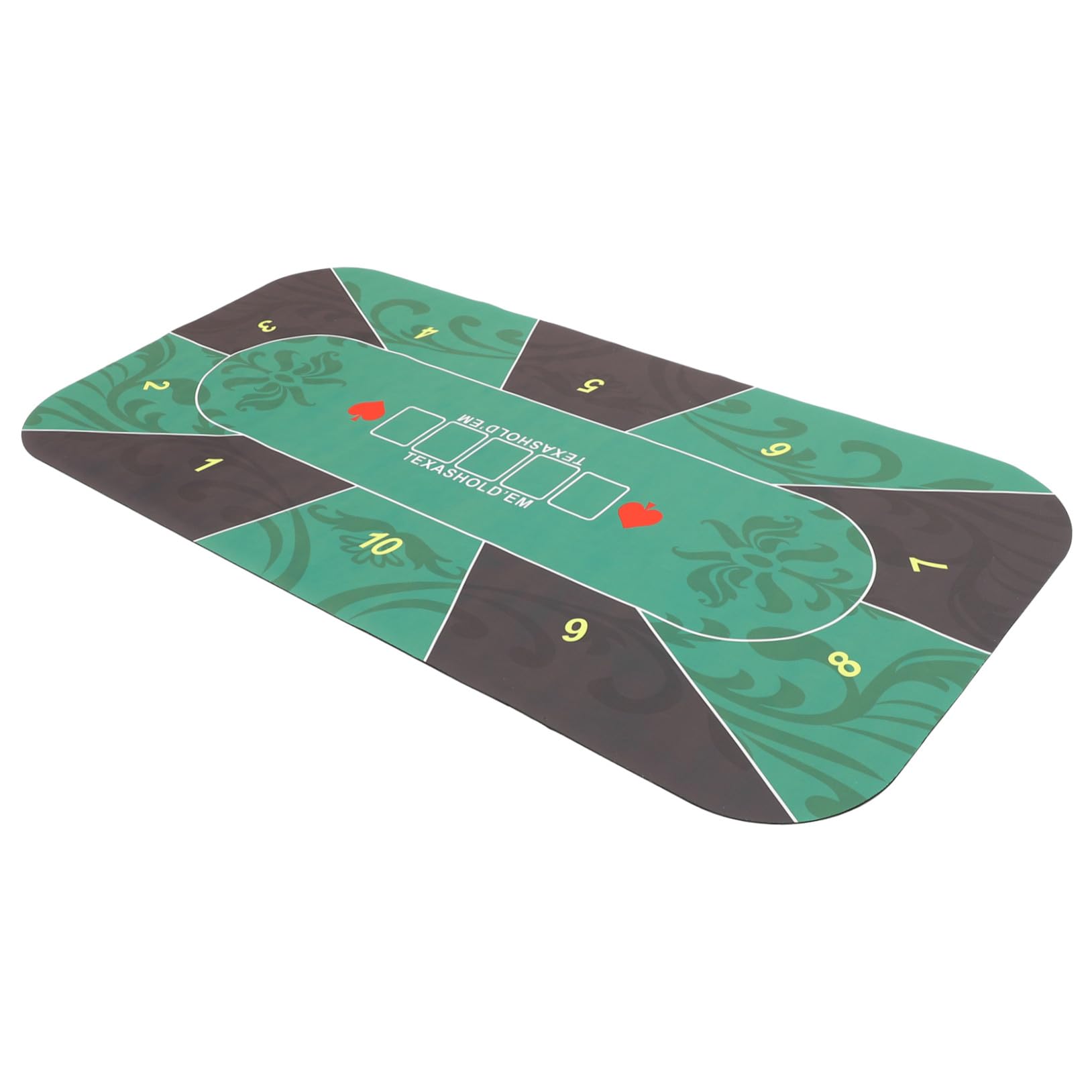 Pokermatte aus Grünem Gummi für Pokertisch mit Rechteckiger Form rutschfest und Leicht zu Transportieren für Party und Rollenspiele
