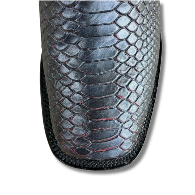 Image of Men's Alex Exotic Caiman Python Western Cowboy Boots Square Toe Pull On Tall Shaft bota de vaquero para hombre