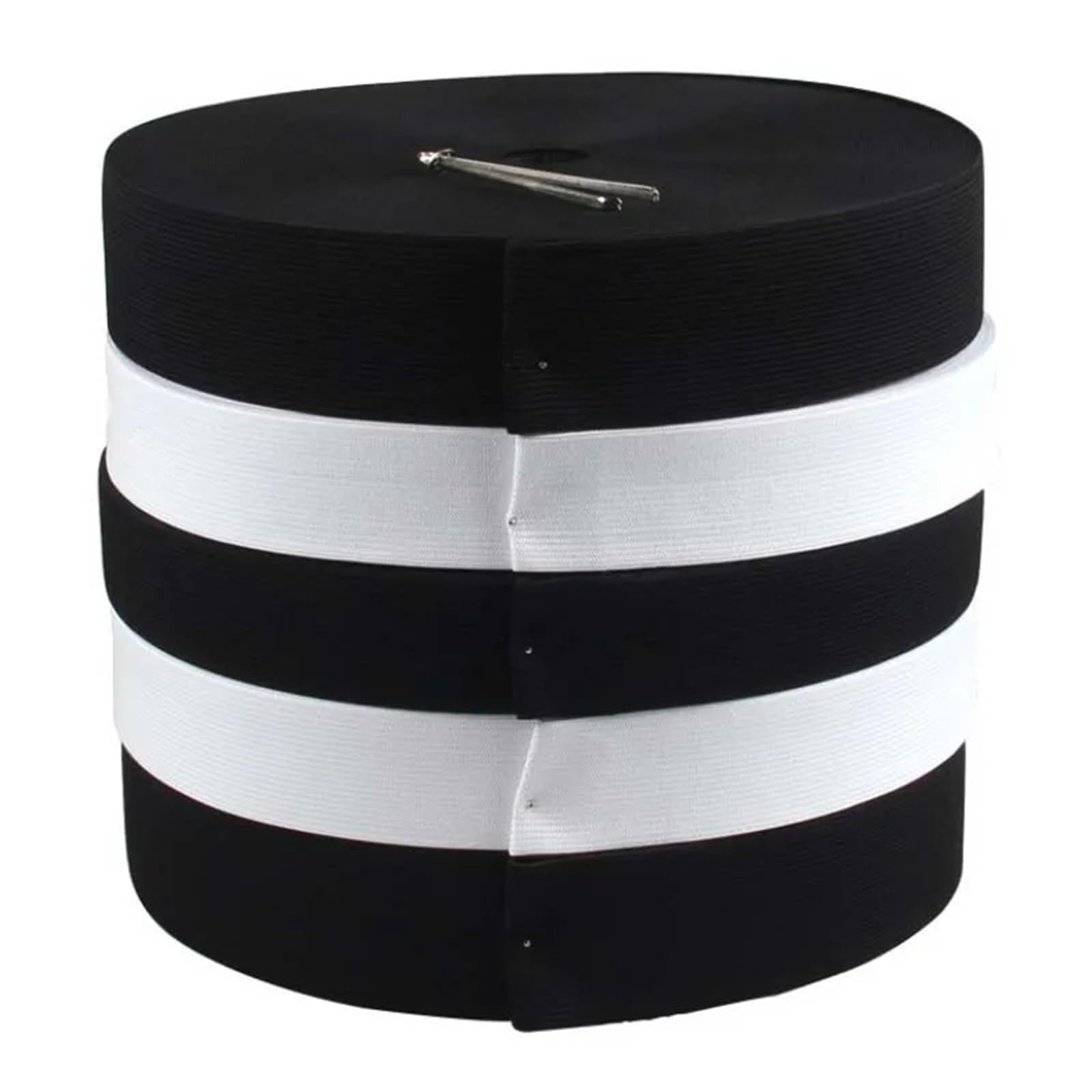 Banda Elástica de Nailon Banda de goma elástica costura blanca y negra | Correas de nailon for accesorios de prendas de vestir(Black,36meter,40mm)