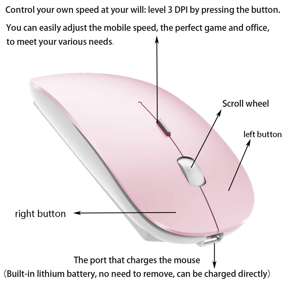 Mouse Magico Wireless Bluetooth 5.0, Touch Ultrasottile, Per MacBook, IPad, PC, Portatile, Bianco/nero