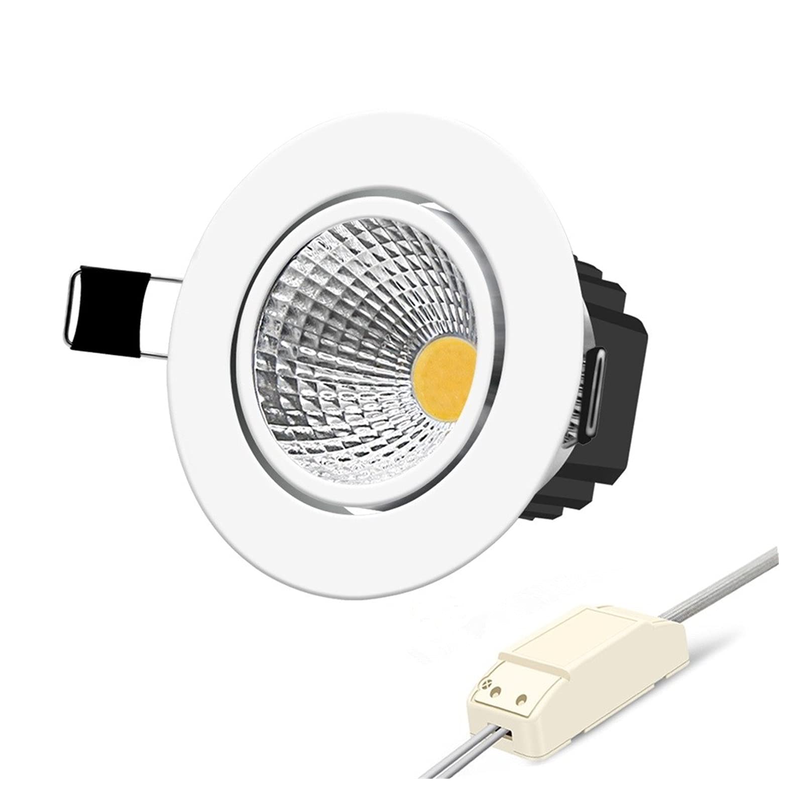 HSHHJSH Recessed LED Ceiling Lights Downlights, 1 Super Bright Recessed LED Dimmable Downlight COB 6W 9W 12W 15W LED Spot Light For Kitchen Bathroom AC 110V 220V