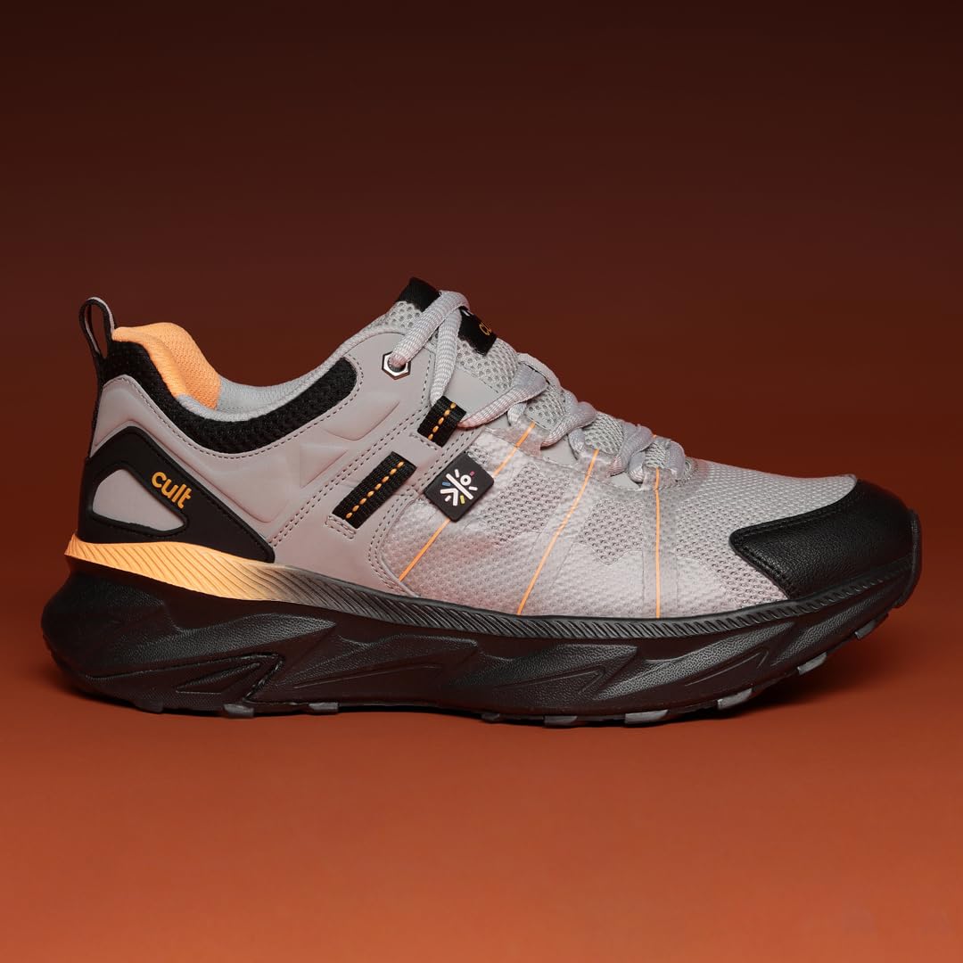 CULT Men's TurboTrail Outdoor Shoes, Enhanced Cushioning, Enhanced Grip, Hiking & Trekking Antiskid Boots, Outdoor Footwear for Men (CS703923UK7_UK7_L.Grey/Black) 1