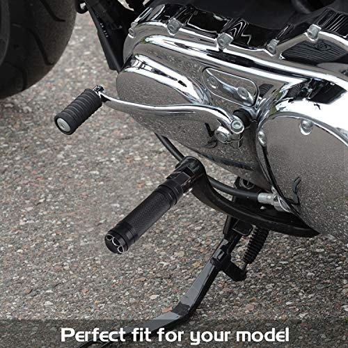 Nthreeauto Black Mounting Footpegs, Male Billet Footrests, Motorcycle Passenger Pedals Compatible With Harley Sportster, Dyna, Road King #TOP4