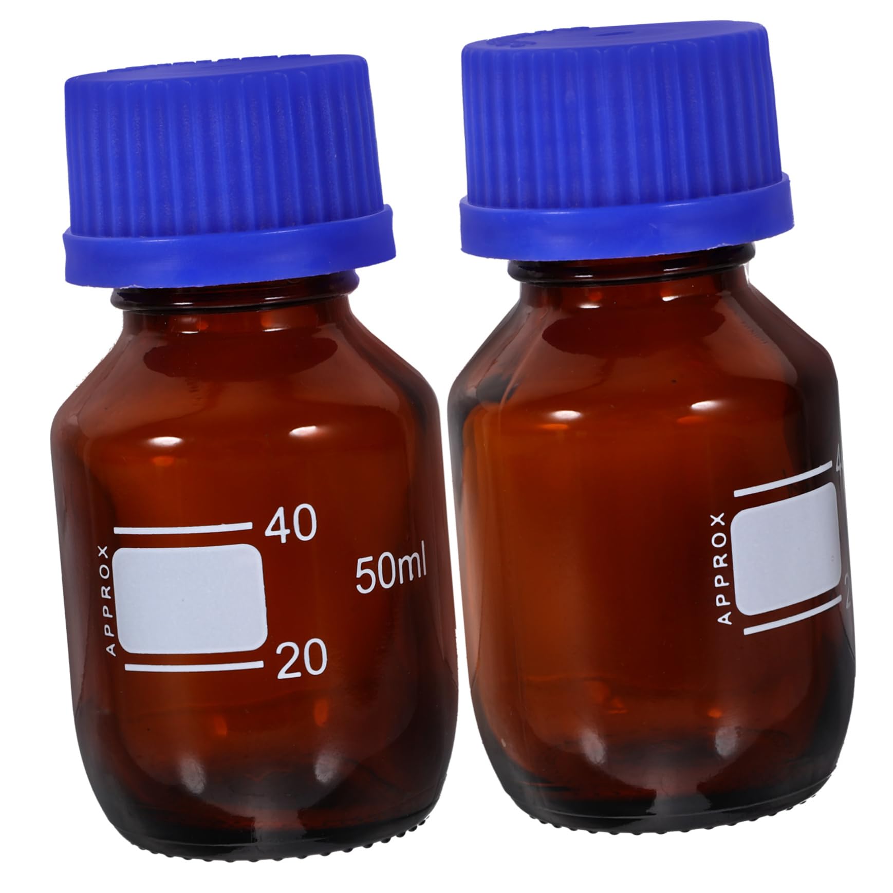 Zerodeko 5 Ensembles Bouteille De Réactif Avec Bouchon Bleu Bocaux De Réactif De Laboratoire Chimique Bouteille De Stockage De Réactif Vide Petite De Réactif 2 pièces * 5