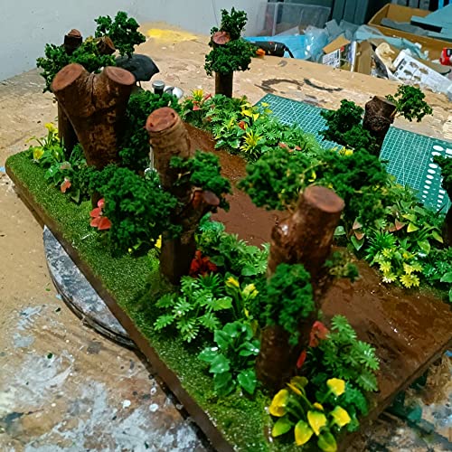 Image of 88pcs Model Trees Mixed Miniature Plants Model Train Scenery Architecture Trees Fairy Garden Trees Wargame Trees Model for Diorama DIY Craft Scenery Landscape Natural Green