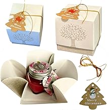 Regalami. shop 12 Scented Candles + 12 Boxes + 12 Tags + 12 Strings, Christmas Gift, Birthday, Promotional Gift (Ivory, 12)