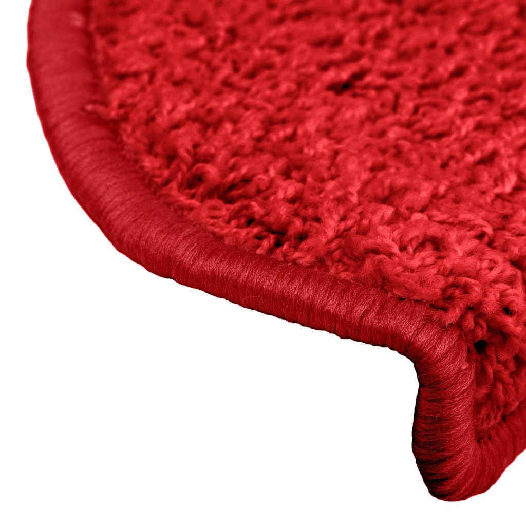 Tomostar Lot de 15 Marchettes d'escalier, Tapis d'escalier Autocollant Tapis pour Marche Protection d'escalier 15 pcs 65 x 21 x 4 cm Rouge Demi-Rond Grand