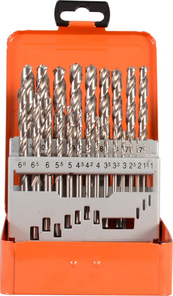 Projahn 60424 Turbo - Juego de brocas HSS-G (24 piezas, diámetro 1-10,5 mm, diferencia de 0,5 mm entre brocas, estuche de plástico)