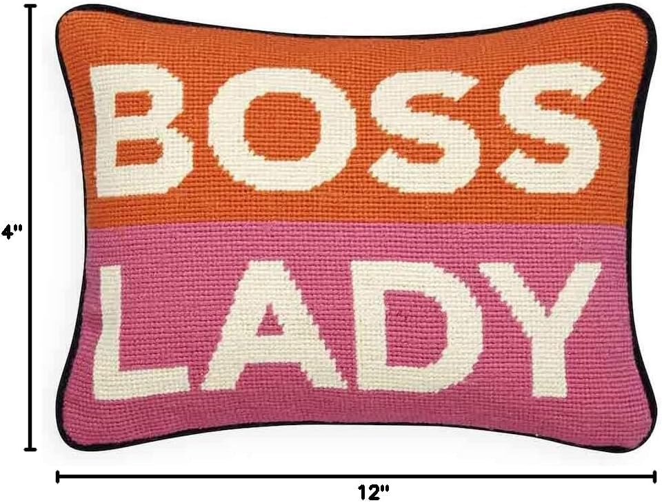 Jonathan Adler Personality Boss Lady Needlepoint Pillow