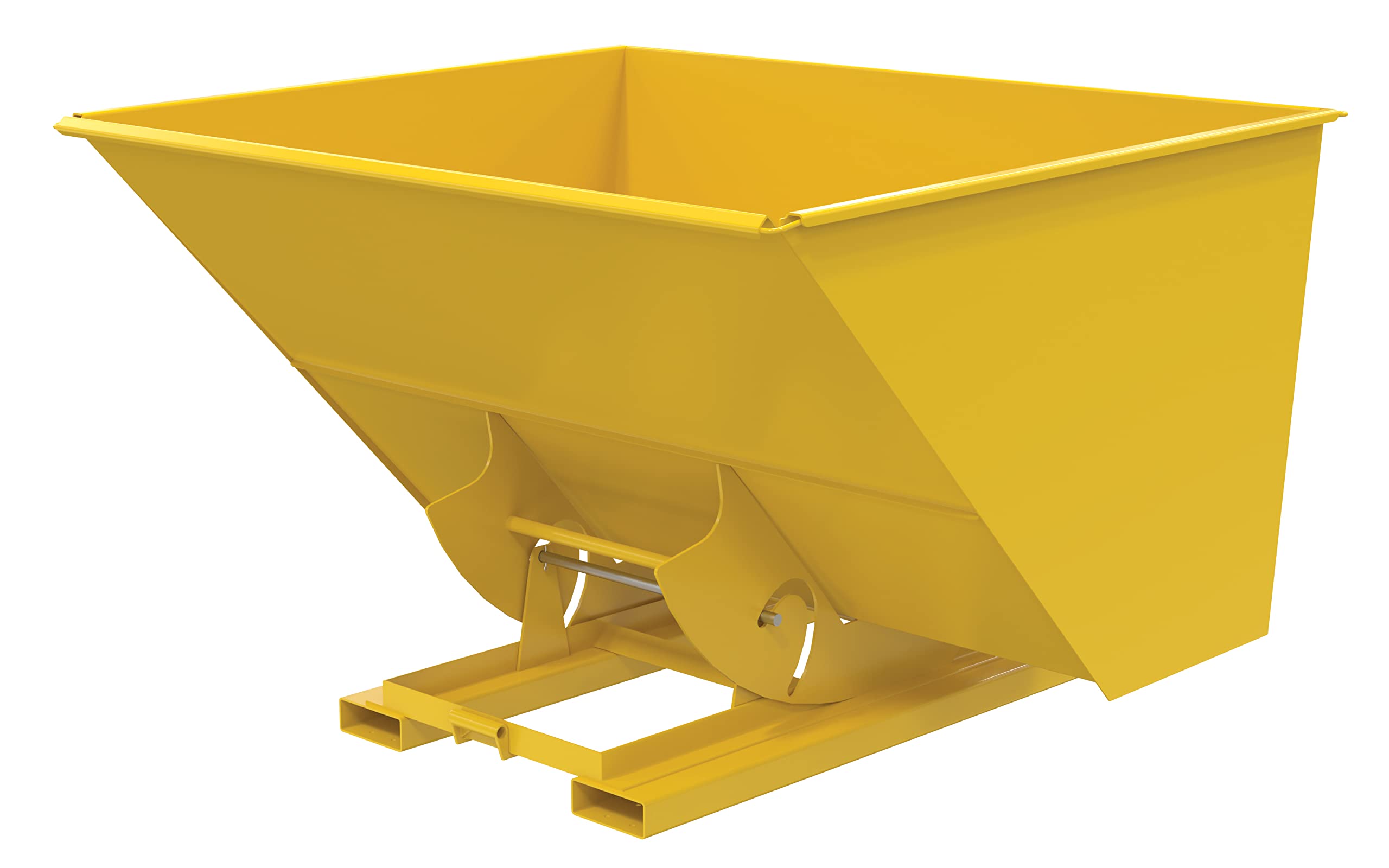 Vestil D-300-LD-NB-YEL Steel Light Duty No Bump & Dump Hopper 3 Cubic Yard 2000 Lb. Capacity Yellow