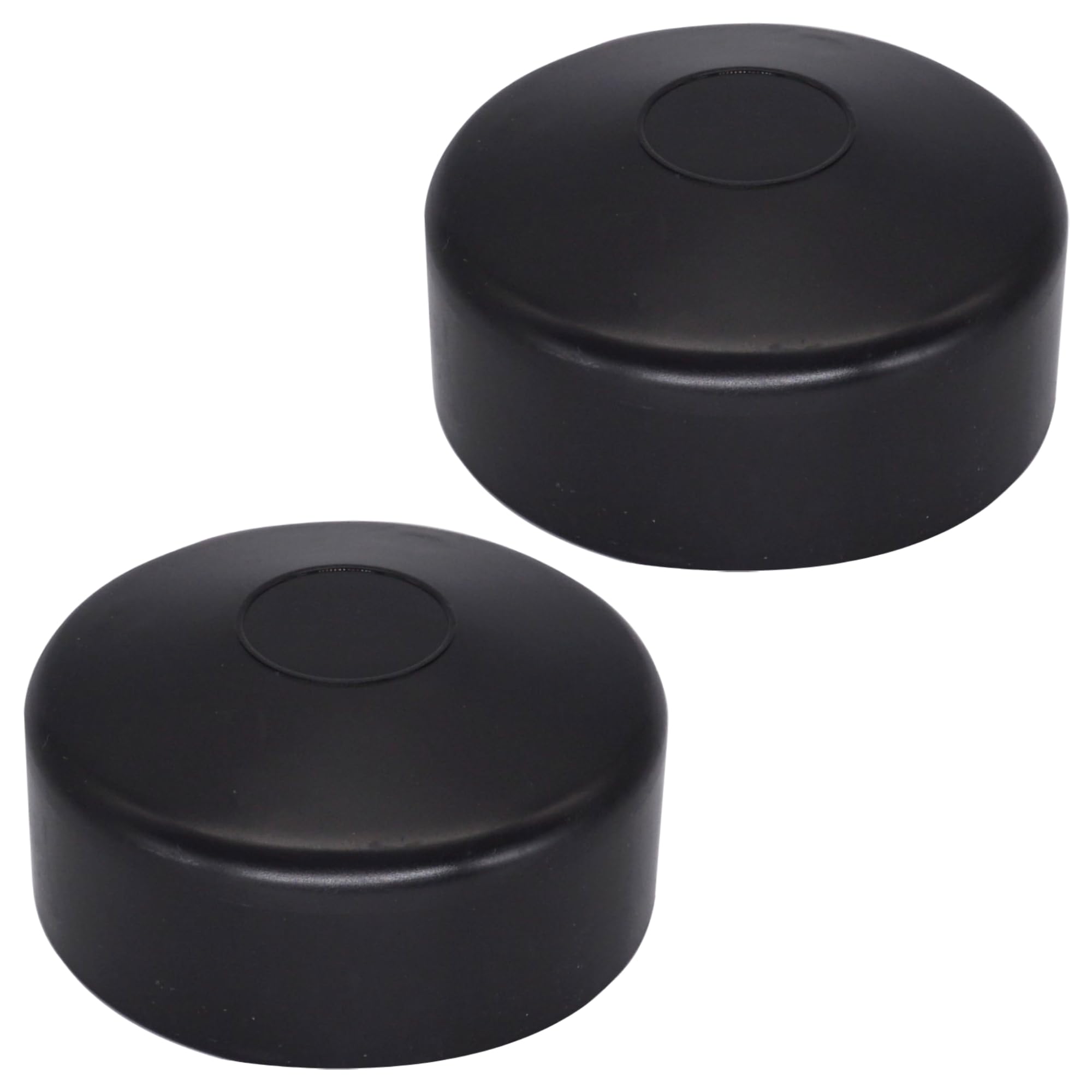 SKIR'CO (2 pcs) Fence Post Caps, Round 76 mm Black Plastic Caps for Round Fence Posts, Fence Post Covers, Black RAL 9005 Colour