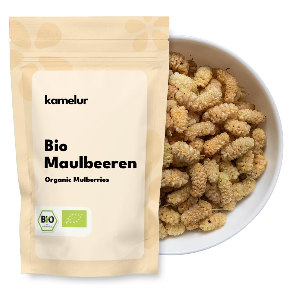 Kamelur 1kg weiße BIO Maulbeeren getrocknet und ohne Zusätze - getrocknete Maulbeeren BIO als leckere Trockenfrüchte