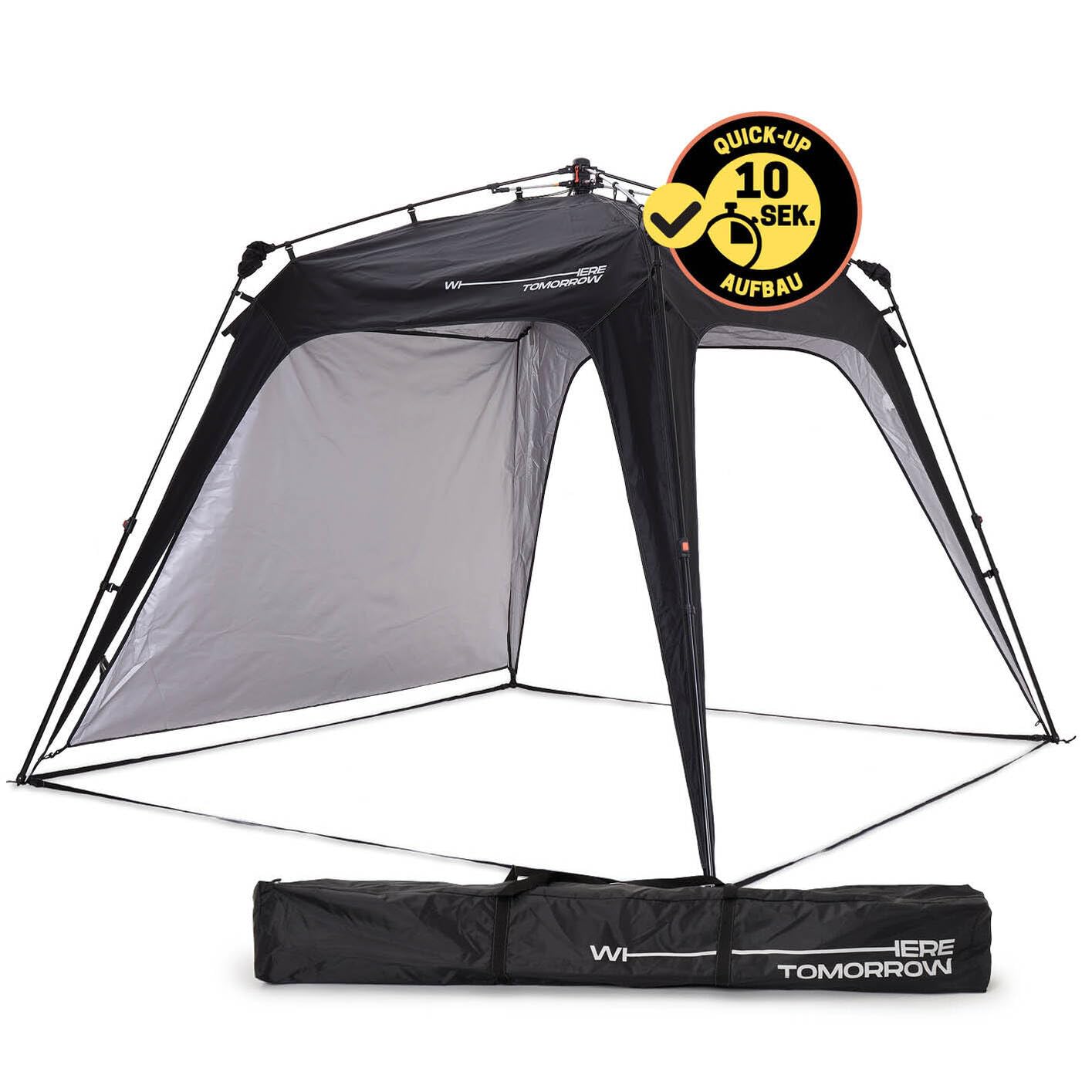 Lumaland Outdoor Pavillon 2,5 x 2,5m | Wasserdicht & UV-Schutz | Gartenzelt inkl. 1x Seitenteil & Tasche & Heringe | Robuster Camping & Partyzelt