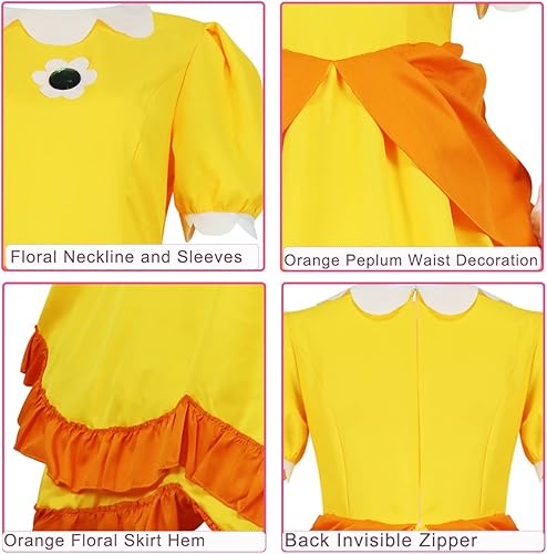 Miniatura 6 de PAINEOMN Vestido de princesa para mujer, disfraz de princesa de Halloween, cosplay, corona, aretes, guantes, traje de disfraz para adultos