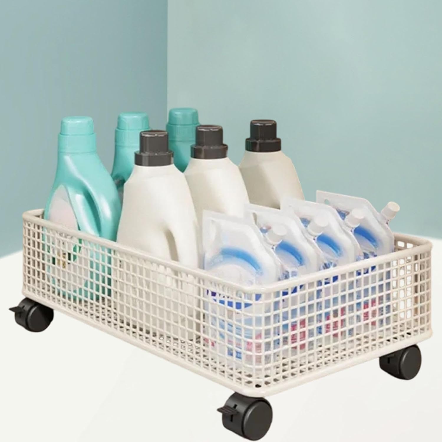 Under Desk Storage Cart Mobile Bookshelf Bathroom Cabinet Organizer Rolling Cart for Crafts Toys Kitchen, S